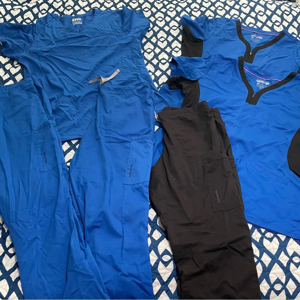 Blue and Black Scrub Sets